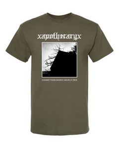 xapothecaryx "commit your choice" military green shirt-pre-order